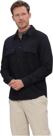 Profuomo Overshirt Gebreid - Heren - Jassen - Blauw - Maat: XL Katoen