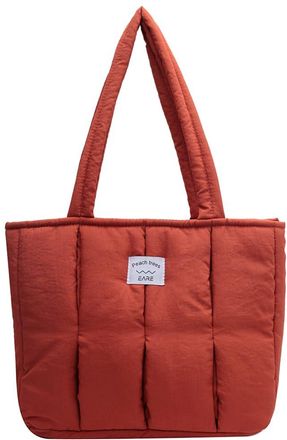 Generic Women Cotton Top-handle Bag Tote Padded Shoulder Bag for Office Travel (Orange)