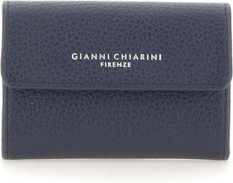 Gianni Chiarini Accessoires, Dames, Blauw, ONE Size, Leer, Dollaro Portemonnee