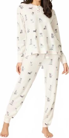 PJ Salvage My Dog Is My Valentine Pajama Set In White