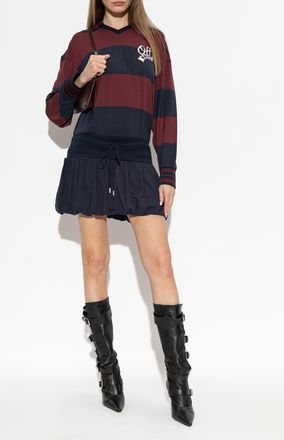Off-white Dress With Logo, Womens, Burgundy