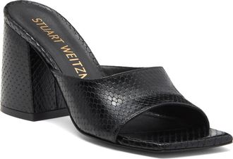 Stuart Weitzman Tia 85 Flare Block Sandal in Black at Nordstrom Rack, Size 5.5