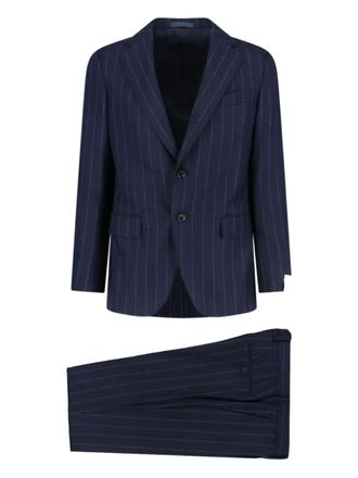 Caruso pinstripe single-breasted suit - Blauw
