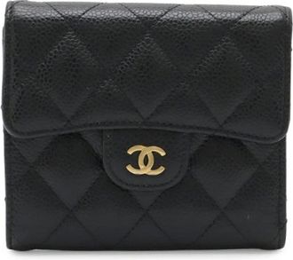 Chanel Pre-owned Wallets, male, Black, Size: ONE SIZE Pre-owned Classic Caviar Skin Short Wallet