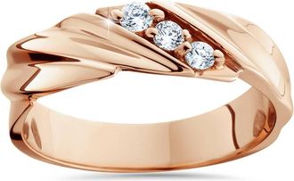 Pompeii3 1/10ct Diamond 14K Rose Gold Mens Wedding Ring Size Selectable
