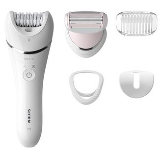 Philips Epilatore Wet & Dry Bre710/00 Serie 8000 Bianco/rosso