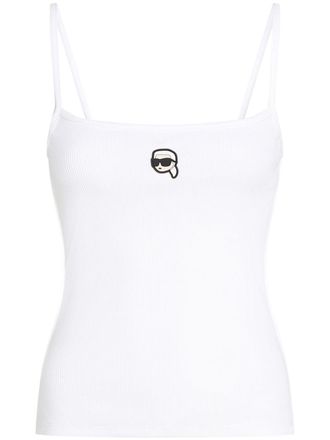Karl Lagerfeld Ikon tank top - women - Organic Cotton/Elastane - S - White
