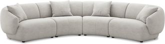 Castlery Auburn Curve L-Shape Sectional Sofa Customized, Performance Classic Twill, Medium Grey, Spill Resistant, Modular for Castlery