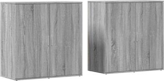 vidaXL Vidaxl - Sideboards 2 pcs Grey Sonoma 79x38x80 cm Engineered Wood