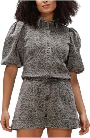 Janice Lars Blouse - Dames - Spijkeroverhemden - Grijs - M - Katoen - Overhemden