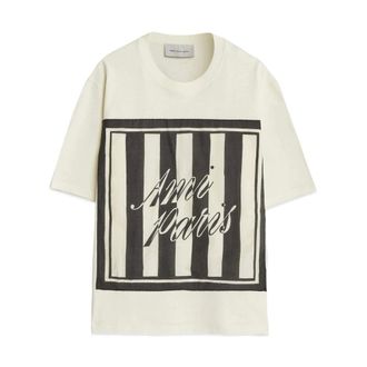 Ami Boxy Sewn Scarf T Shirt - male - Ami Paris - T-Shirts - Beige - XS - Tops