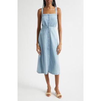 Veronica Beard Delondra Denim Sundress in Big Splash at Nordstrom, Size 10