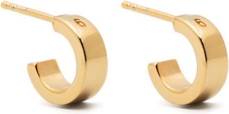 Maison Margiela gold-plated sterling silver engraved hoop earrings - women - Gold Plated Sterling Silver/Brass - One Size