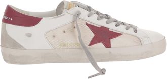 Golden Goose White Super-Star Leather Mesh Sneakers
