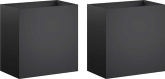 vidaXL Macetero De Jard&iacute;n 2 Uds. Negro 50 X 30 X 50 Cm Vidaxl