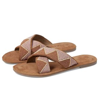 Bed St&uuml; Sandals Womens Scoop Bead Leather Slip On Slide HTAT1754