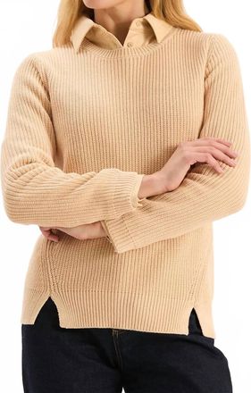 Tyler B&ouml;e Mineral Wash Shaker Sweater In Winter Wheat
