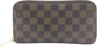 Louis Vuitton Damier Brown Damier Canvas Long Wallet (Bi-Fold) (Pre-Owned)