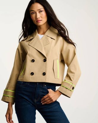 Lisa Todd Trench Jacket In Natural Neon