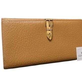 Gucci Gold Brown Leather Wallet (Bi-Fold) (Pre-Owned)