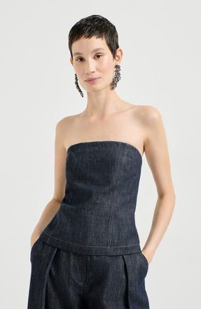 Brunello Cucinelli Bandeau top in Denim at Nordstrom, Size Xx-Large Eu