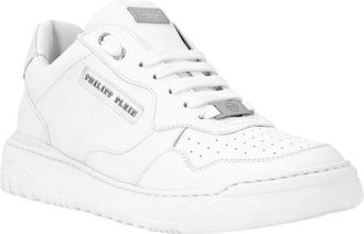 Philipp Plein Nappa Leather Low Top Sneakers Lettering - Dames - Sneakers - Wit - 36 EU - Leer - Schoenen