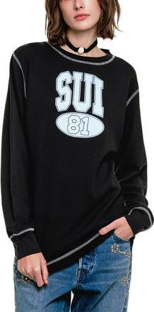 Anna Sui Sui 81 Thermal Shirt in Black Multi at Nordstrom, Size Medium