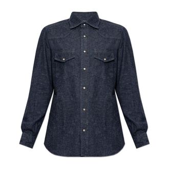 Eleventy Denim Shirt - Heren - Spijkeroverhemden - Blauw - XL - Denim - Overhemden