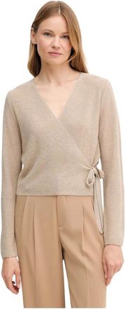 Oui Truien & Vesten, Dames, Beige, XS, V-hals Cardigan