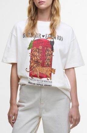 Barbour x Farm Rio Maria Clara Graphic T-Shirt in Off White at Nordstrom Rack, Size Xx-Small