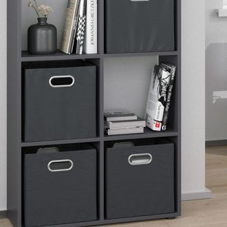 Vicco Separador De Ambientes Scutum, Gris, 143 X 72 Cm Con 4 Cajones Plegables