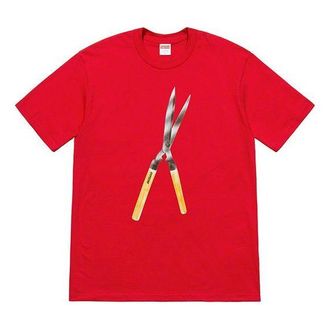 SUPREME SS19 Shears Tee Large Printing Short Sleeve Unisex Red SUP-SS19-10522