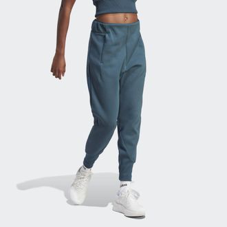 adidas Womens Z.N.E. Pants - Teal Cotton - Size Medium