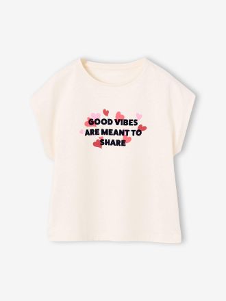 Vertbaudet T-Shirt weit M&auml;dchen wollwei&szlig;