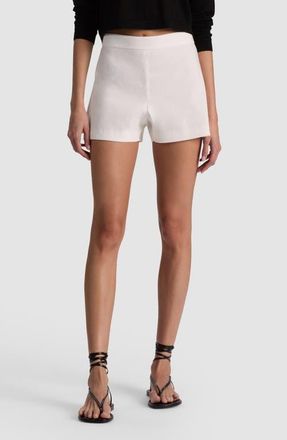 Alice & Olivia Hera Linen Blend Shorts in Off White at Nordstrom, Size 10