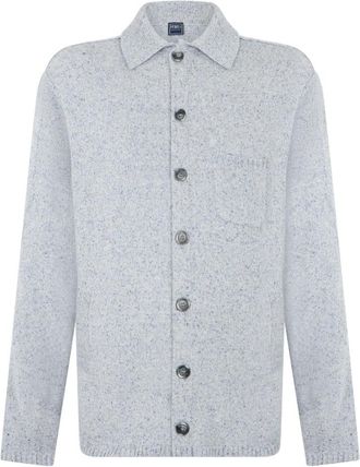 Fedeli Elegante Cardigan met Lange Mouwen - Heren - Vesten - Grijs - L - Katoen - Truien & Vesten