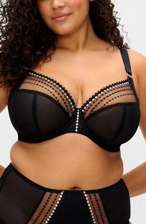 Elomi Matilda Full Figure Underwire Plunge Bra in Black at Nordstrom, Size 32Jj
