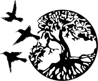 OEM Silueta Decorativa De Metal Del &Aacute;rbol De La Vida Para Pared, Decoraci&oacute;n Del Hogar, Decoraci&oacute;n De Jard&iacute;n Interior/exterior (negro)