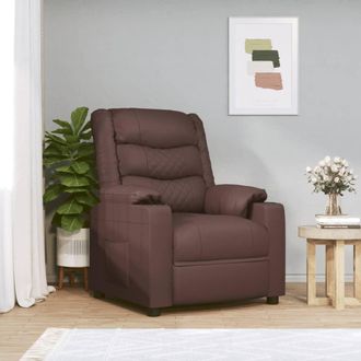 vidaXL Sill&oacute;n Reclinable De Cuero Sint&eacute;tico Marr&oacute;n Vidaxl