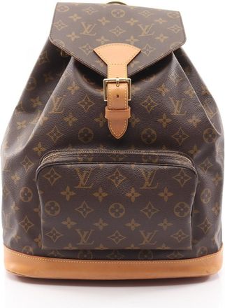 Louis Vuitton Brown Coated Canvas Leather Backpack (Pre-Owned)