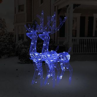 vidaXL Adorno De Renos De Navidad Acr&iacute;lico 2 Uds Azul 120 Cm Vidaxl