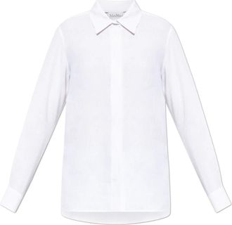 Max Mara Falasco Shirt - Dames - Overhemden - Wit - S - Leer - Overhemden