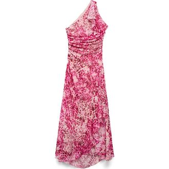 Mango Corinne One-Shoulder Dress in Fuchsia at Nordstrom Rack, Size 6