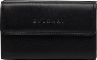 Bulgari Pre-owned Vintage Tri-fold Portemonnee - Dames - Vintage Accessoires - Zwart - ONE Size - Leer - Vintage
