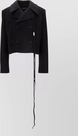 Ann Demeulemeester wool double-breasted cropped jacket