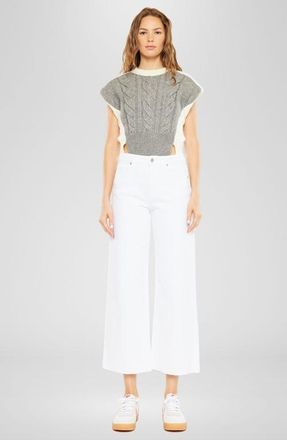 Kancan Dianella High Rise Crop Wide Leg Jeans in White at Nordstrom, Size 27