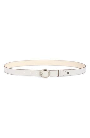 Rag & Bone Audrey Slim Leather Belt in Antique White at Nordstrom, Size Small