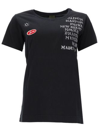 Mr & Mrs Italy Black Short-Sleeved T-Shirt with Iconic Prints