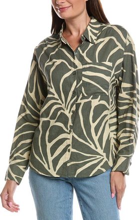 Z Supply Z Supply Alfie Tova Palm Button-Up Linen-Blend Blouse