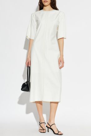 Ami Dress With A Slit, Womens, White